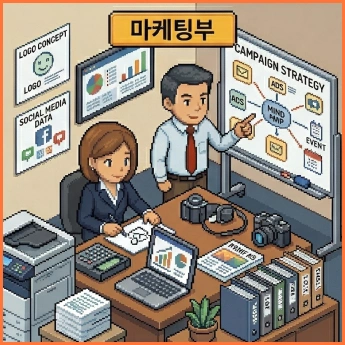 ImageSlide <details><summary><b><span style="color:#000">마케팅부 구성 보기</b></span><br></summary><p> <div style="text-align: left;"> <span style="color:#000"> <br>  • 키워드 리서처<br> • 콘텐츠 라이터<br> • 에디터(검수자)<br> • SNS 퍼블리셔<br> • 디자인 크리에이터<br></div></p></details>