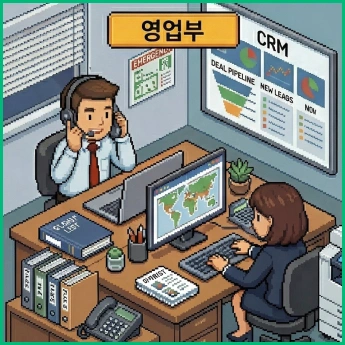 ImageSlide <details><summary><b><span style="color:#000">영업부 구성 보기</b></span><br></summary><p> <div style="text-align: left;"> <span style="color:#000"> <br>  • 리드 리서처<br> • 제안서 작성기<br> • 견적서 생성기<br> • 팔로업 이메일러<br>  </div></p></details>