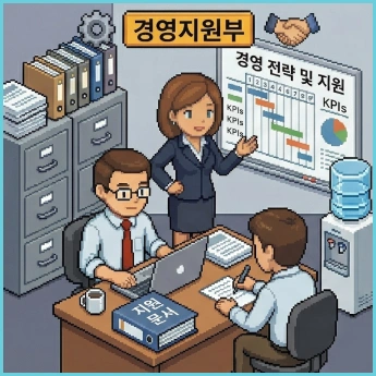 ImageSlide <details><summary><b><span style="color:#000">경영지원부 구성 보기</b></span><br></summary><p> <div style="text-align: left;"> <span style="color:#000"> <br> • 데이터 수집기 <br> • 분석가<br> • 보고서 작성기<br> • 시장조사 리서처<br> • 경쟁사 분석가<br> </div></p></details>