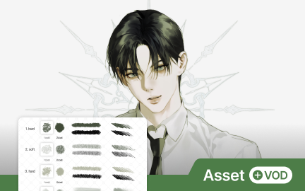 반짝이는 최애 인물화를 완성하는 흑백&채색 올인원 브러시 세트