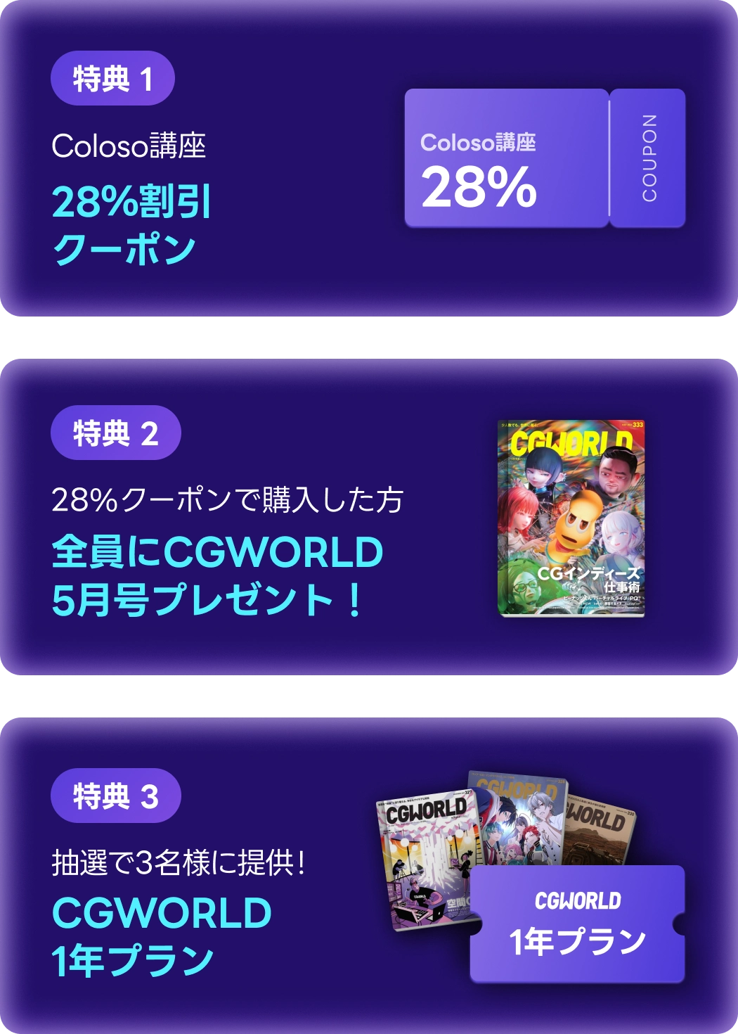 CGWORLD x Coloso 特典