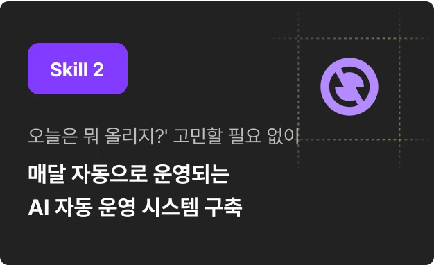 ImageSlide클로드 스킬 하나로 기획·콘텐츠 캘린더·바닥글·구매 DM 퍼널까지 자동으로 설계, AI로 '파는 시스템'을 만듭니다