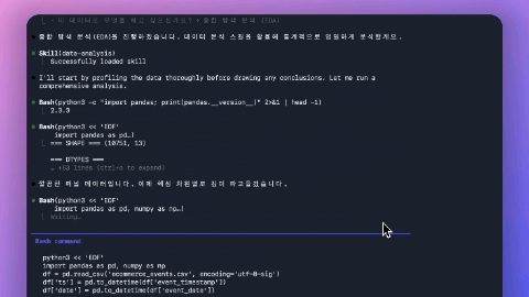 ImageSlide<b>자연어로 EDA와 데이터 전처리 자동화</b>