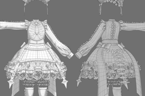 <p>3D衣装制作における複雑な工程の理解</p>