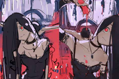 <p>ラフから完成イラストへの仕上げ</p>