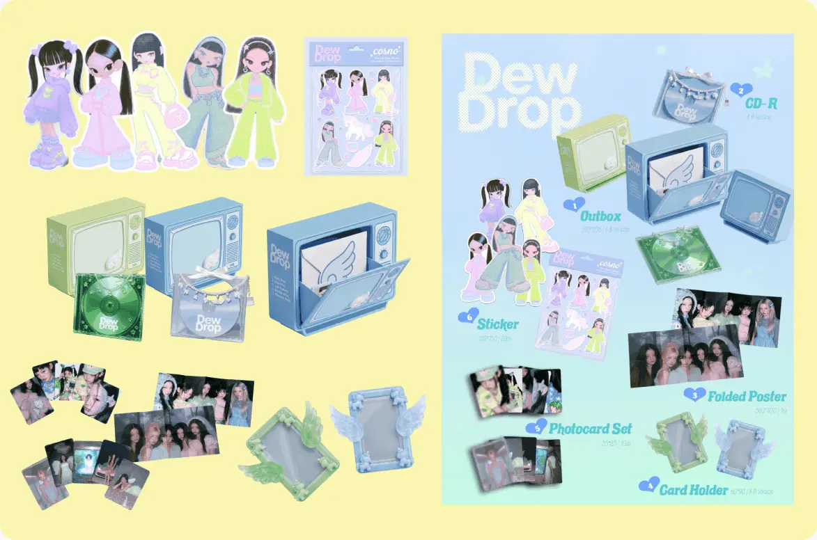 ImageSlide<b><span style="color:#F374B9;"> STEP 7. 패키지 목업 & 요청 반영</span></b><br> <span style="color:#2C2C2C;"> Gemini·ChatGPT로 스티커팩·언박싱 포스터를 목업하고, Photoshop AI로 클라이언트 요청 디테일을 반영합니다. </span>