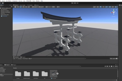 <p>Unityへのアセット導入とScene構築</p>