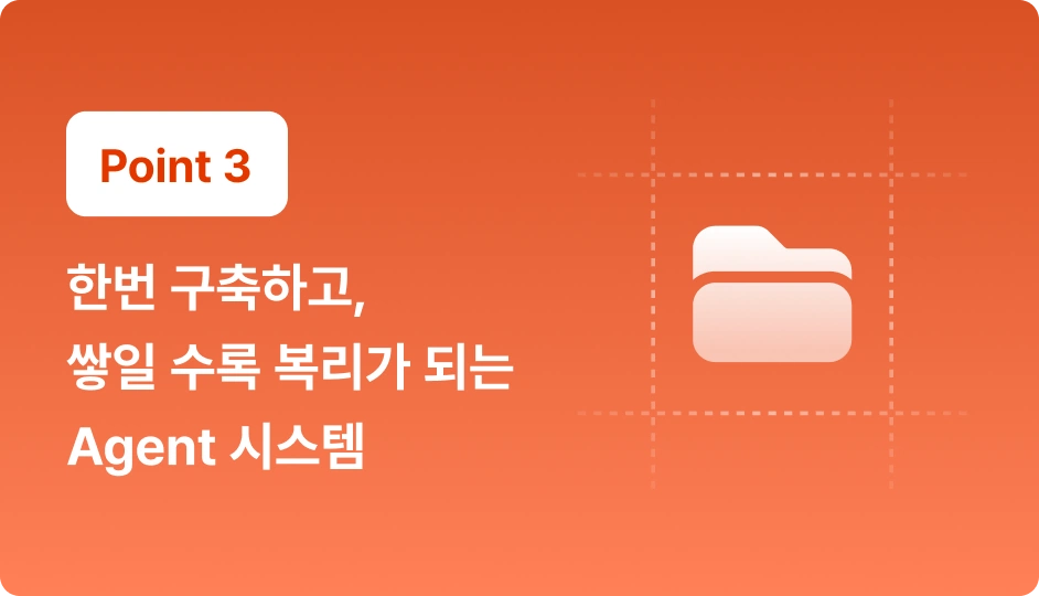 ImageSlide새 프로젝트가 생겨도, 앱에 구축하면 끝. 업무가 바뀔 때마다 새 툴을 결제하던 일은 끝납니다. 워크플로우를 구축하고 반복 업무는 하네스로 묶고, 에이전트 팀에게 맡기면 되기 때문에 기능  추가에 비용이 들지 않습니다.<b> 한번 설계한 앱은 내 커리어와 함께 계속해서 강해집니다.</b>