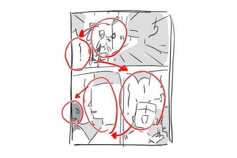 <p>構図や視線誘導を活かした読ませ方</p>