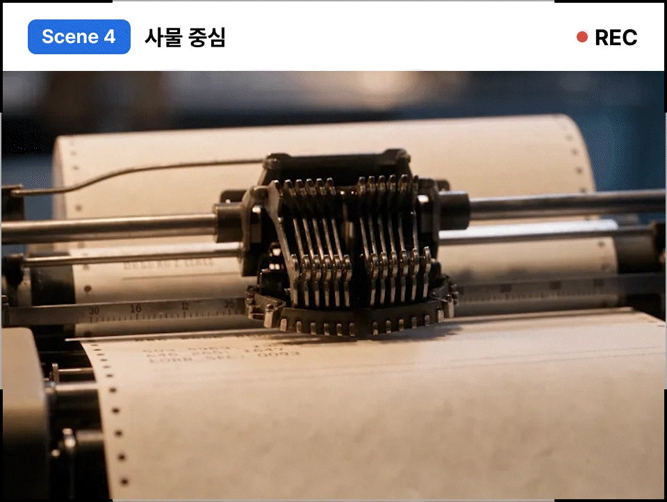 ImageSlide특정 사물이나 행동을 화면의 중심에 두어, 시청자가 주목해야 할 정보와 디테일을 효과적으로 보여주는 장면을 구현합니다.