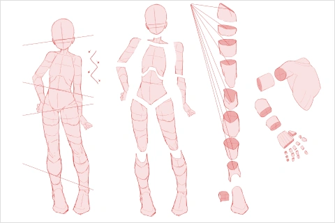 <p><strong>立ち絵、全体が入るイラストの描き方</strong></p>