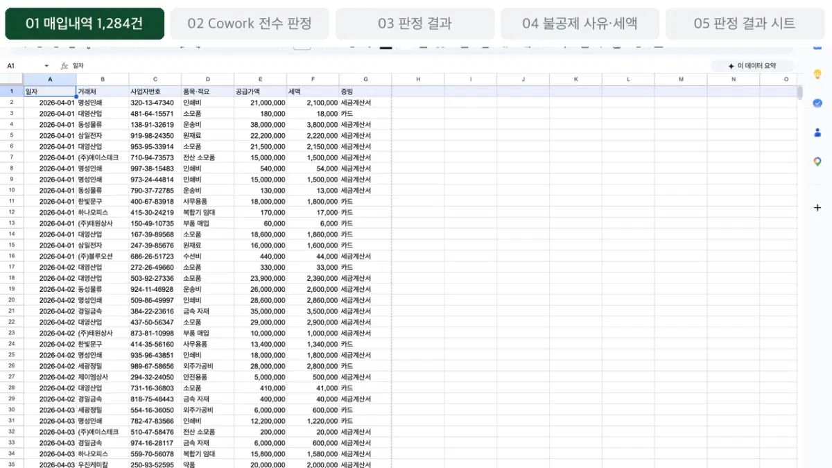 원장 합계