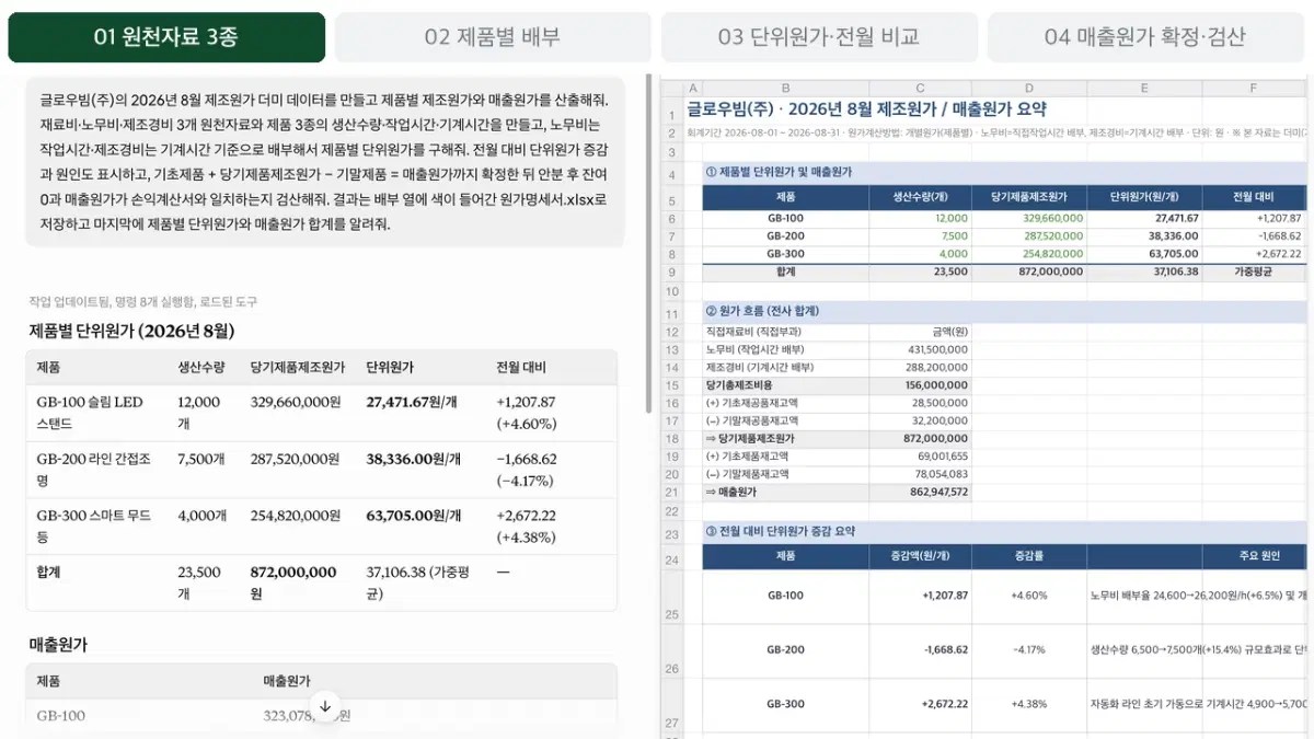 AI 원가 관리
