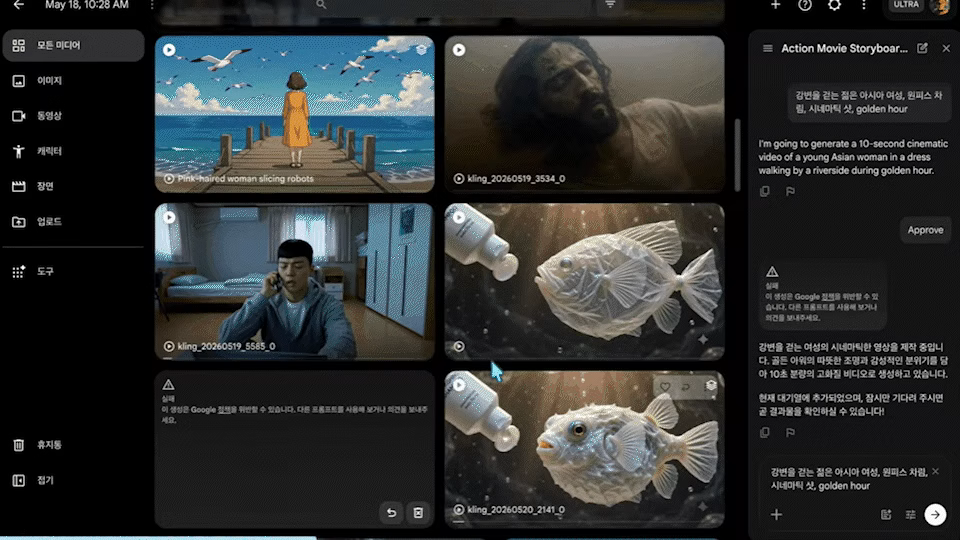 ImageSlide도구별 수정 결과물 비교하고 채택한 이미지, 영상 정리하기