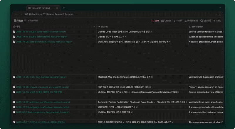 ImageSlide<b> <span style="color:#BE89FF;">Phase1 | </span> 여러 논문을 같은 항목으로 나란히 비교하기</b><br> <span style="color:#444444;"> 각 논문의 연구 질문·연구 대상·연구 방법·주요 결과·한계를 같은 순서로 정리하여, 논문마다 무엇이 같고 다른지 비교표에서 한눈에 파악합니다. </span>