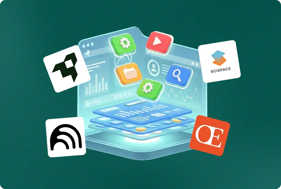 ImageSlide<center> <span style="color:#fff;"> <span style = "font-size:16px; ">  <b> AI 연동으로 완성하는 연구 자동화 체계 </b></span><br>  Scispace, NotebookLM 등과 연계된  AI가 핵심 데이터를 중심으로 구조화합니다. </span></center>