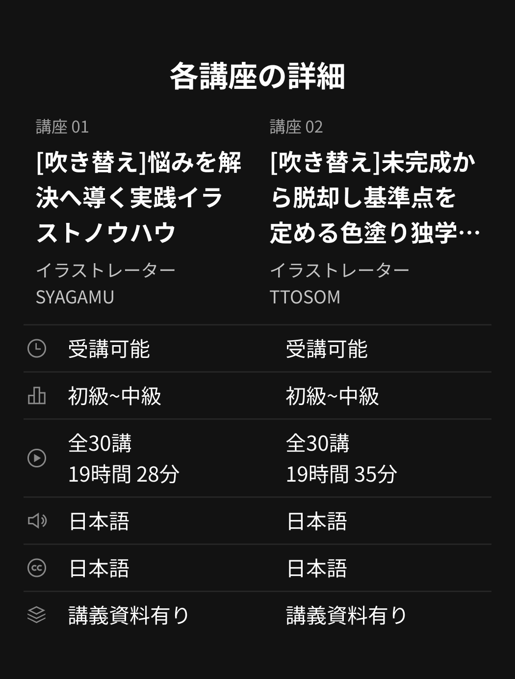 構成講座の詳細：SYAGAMU・TTOSOM（吹き替え）